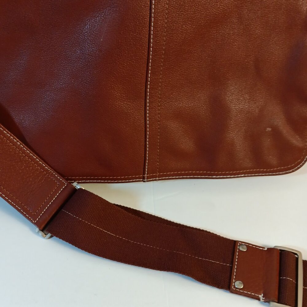LEATHER MESSENGER /SHOULDER VINTAGE BAG - BROWN - Picture 4 of 4